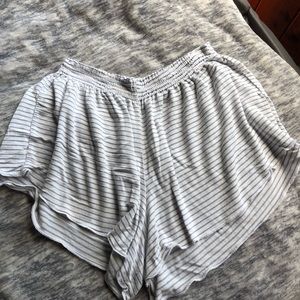 Brandy Melville Blue/White Stripe Flowy Shorts